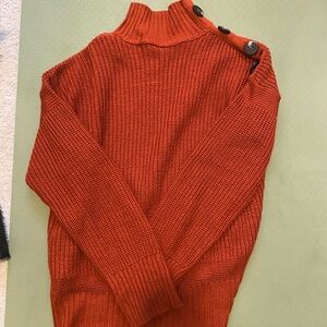 Rust Orange Buttoned Sweater